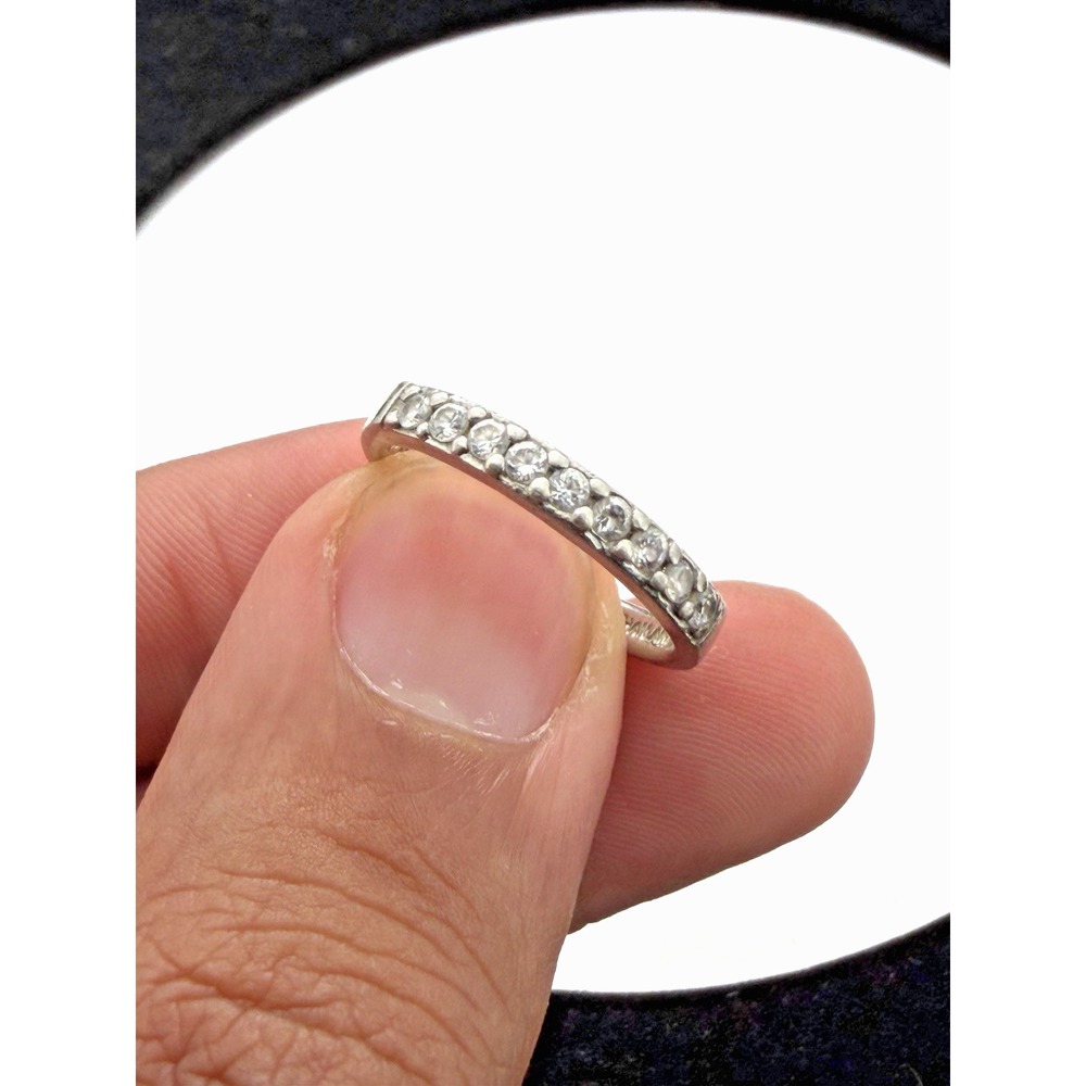925 Sterling Silver Band Style Cubic Zirconia CZ Ring Size 7.25